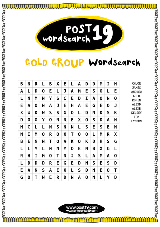 Gold Group Wordsearch