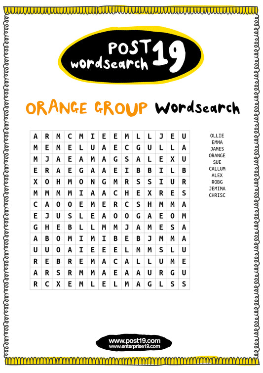 Orange Group Wordsearch