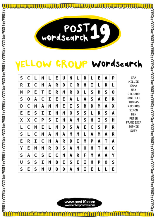 Yellow Group Wordsearch